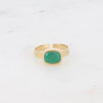 Bague Cindy - pierre naturelle rectangulaire