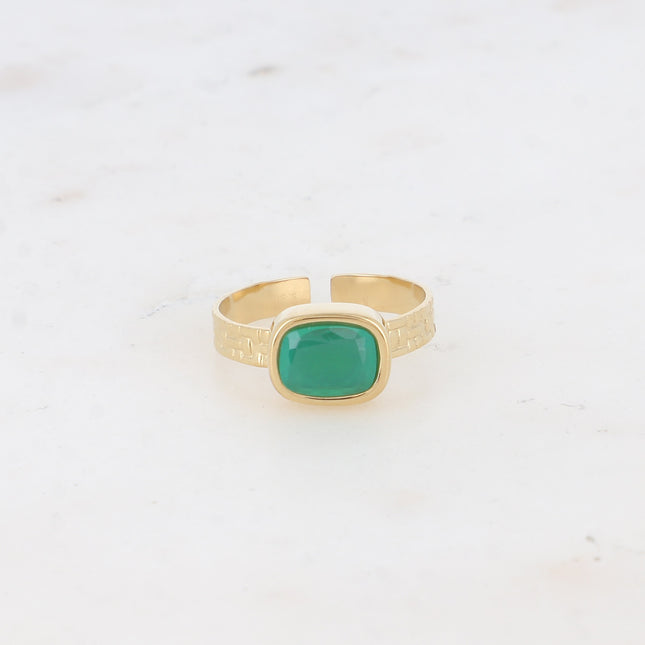 Cindy ring - rectangular natural stone