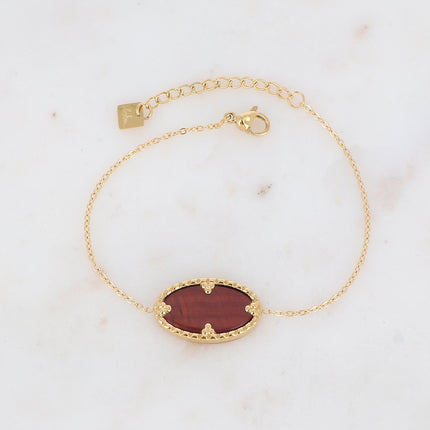 Bracelet Méli - pierre ovale et griffes triangles