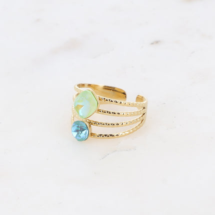 Bague Lolita - 4 rangs striés avec cristaux Swarovski®