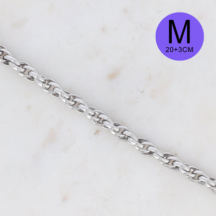 Bracelet Camron M - unisex, maille torsadée 23 CM