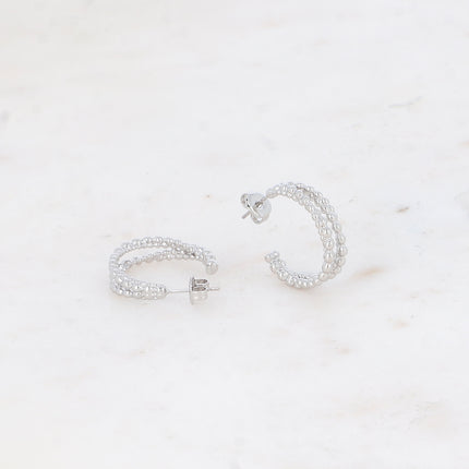 Armela Creole Earrings - 2 rings with bubble effect