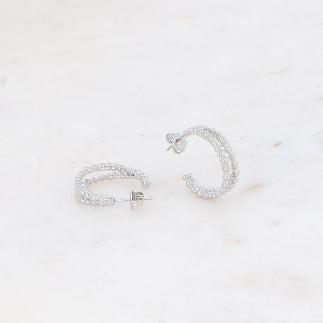 Armela Creole Earrings - 2 rings with bubble effect