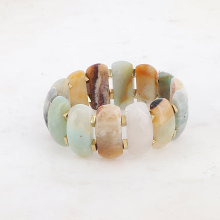 Bracelet Jennah - élastique avec grosses pierres naturelles