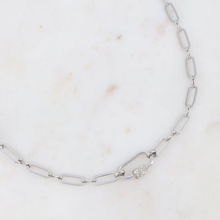 Collier avec anneau strassé dévissable