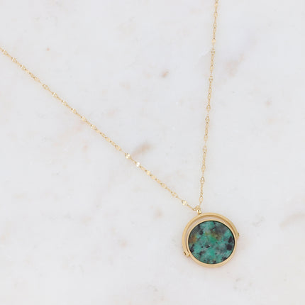 Collier Bliss - pierre naturelle et étoile gravée