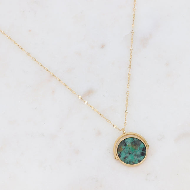 Bliss Necklace - natural stone and engraved star