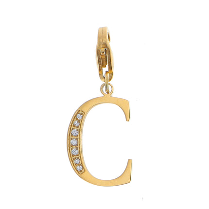 Charm Hova doré - lettre et oxydes de zirconium