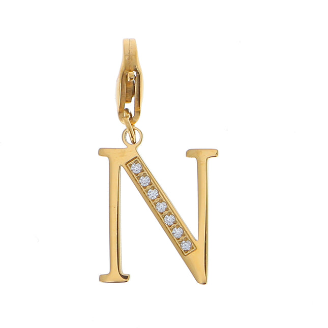 Charm Hova doré - lettre et oxydes de zirconium