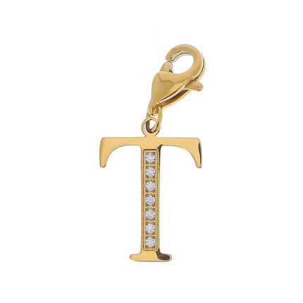 Charm Hova doré - lettre et oxydes de zirconium