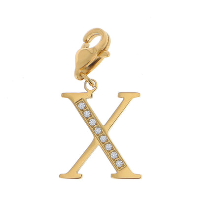 Charm Hova doré - lettre et oxydes de zirconium