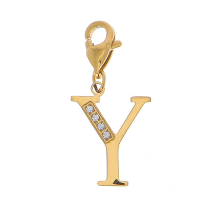 Charm Hova doré - lettre et oxydes de zirconium