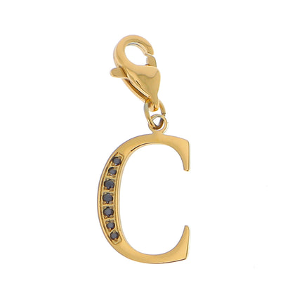Charm Hova doré - lettre et oxydes de zirconium