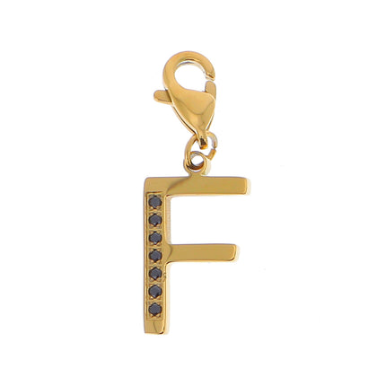 Charm Hova doré - lettre et oxydes de zirconium