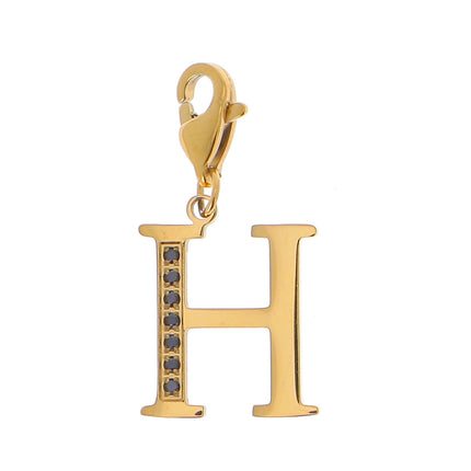 Charm Hova doré - lettre et oxydes de zirconium