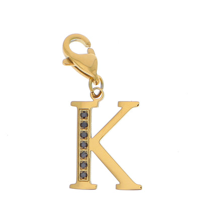 Charm Hova doré - lettre et oxydes de zirconium