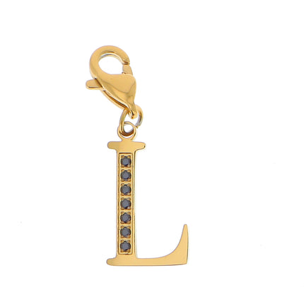 Charm Hova doré - lettre et oxydes de zirconium