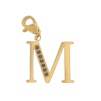 Charm Hova doré - lettre et oxydes de zirconium