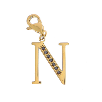 Charm Hova doré - lettre et oxydes de zirconium