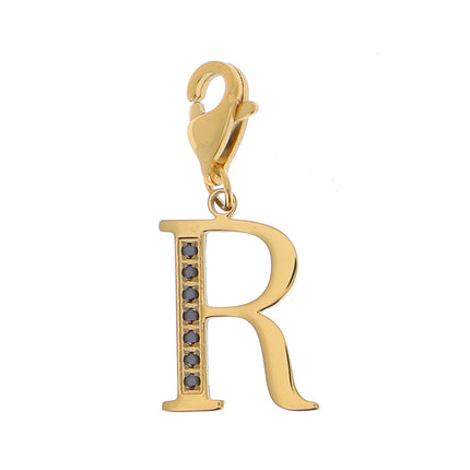 Charm Hova doré - lettre et oxydes de zirconium