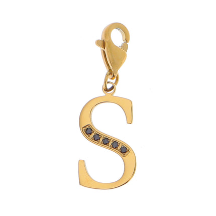 Charm Hova doré - lettre et oxydes de zirconium