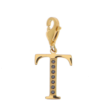 Charm Hova doré - lettre et oxydes de zirconium