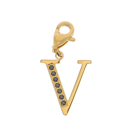 Charm Hova doré - lettre et oxydes de zirconium