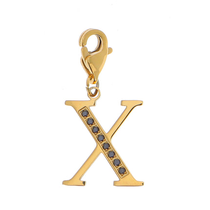 Charm Hova doré - lettre et oxydes de zirconium