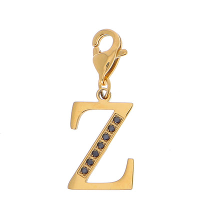 Charm Hova doré - lettre et oxydes de zirconium