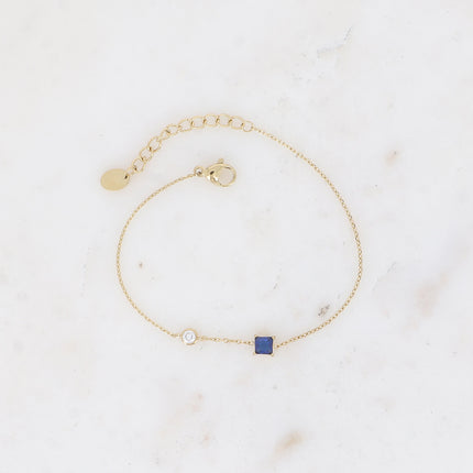 Bracelet - cristal carré et oxyde de zirconium