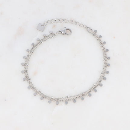 Bracelet Iria - 2 rangs, pastilles rondes