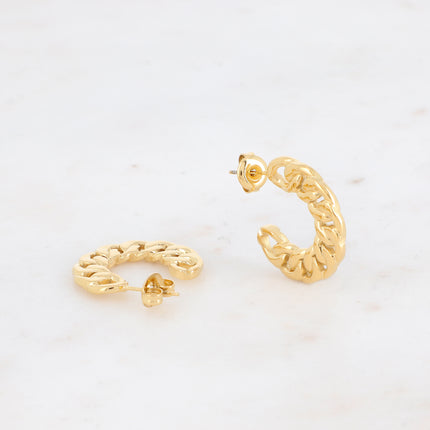 Openwork mesh hoop earrings
