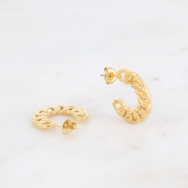 Openwork mesh hoop earrings