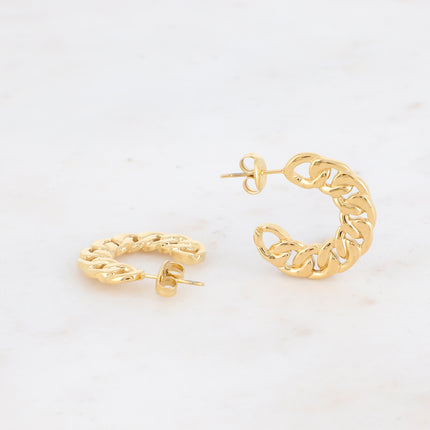 Openwork mesh hoop earrings
