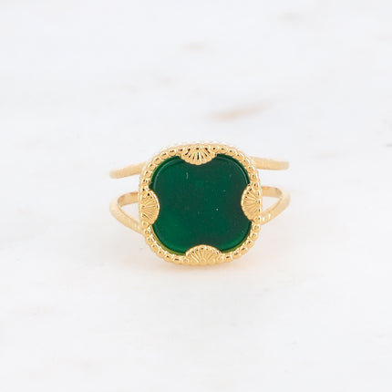 Bague Lloyd - pierre naturelle carrée