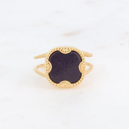 Bague Lloyd - pierre naturelle carrée