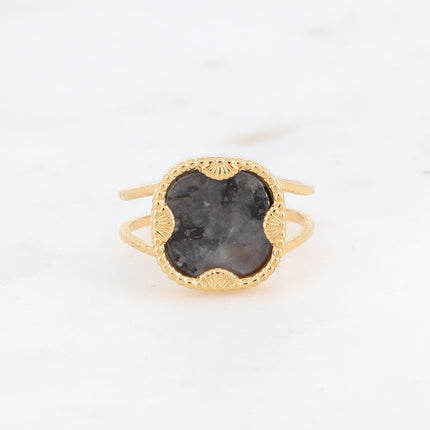 Bague Lloyd - pierre naturelle carrée