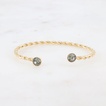 Jonc Dalino – anneau torsadé et cristaux Swarovski® SS29