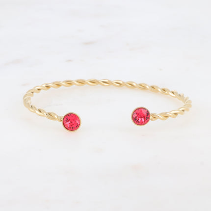 Jonc Dalino – anneau torsadé et cristaux Swarovski® SS29