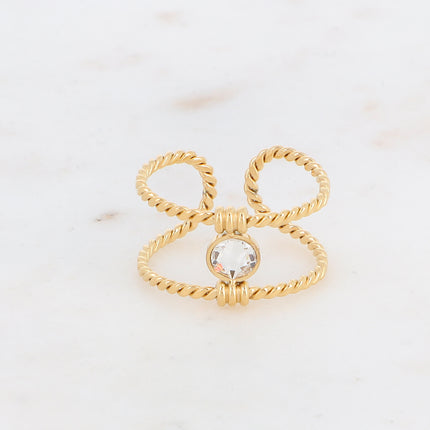 Bague Joe - tressée avec cristal Swarovski® PP20