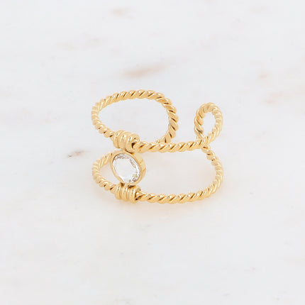 Bague Joe - tressée avec cristal Swarovski® PP20