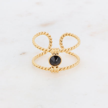 Bague Joe - tressée avec cristal Swarovski® PP20