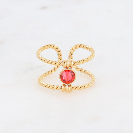Bague Joe - tressée avec cristal Swarovski® PP20