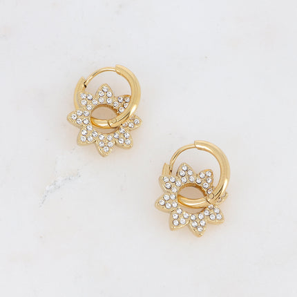 Dwight hoop earrings - sunburst and zirconium oxides
