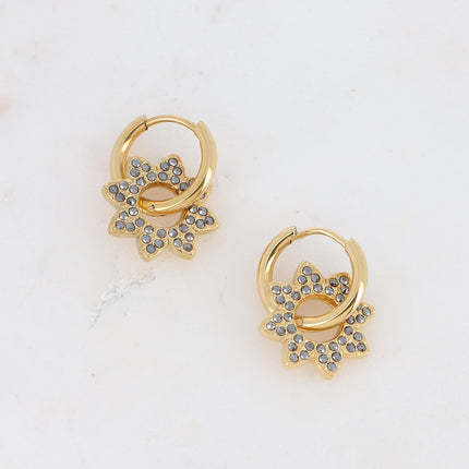 Dwight hoop earrings - sunburst and zirconium oxides