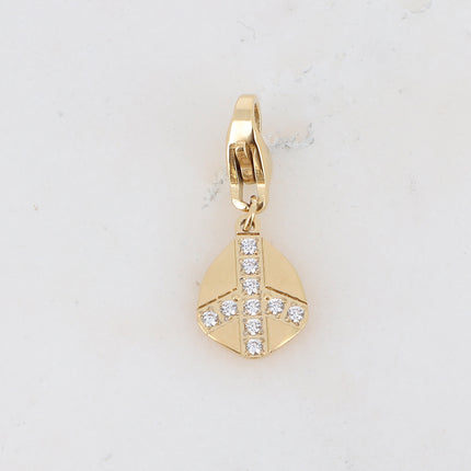 Charm Politina avec symbole Peace & Love serti de zirconiums