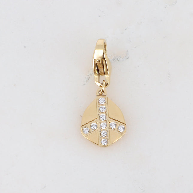 Charm Politina avec symbole Peace & Love serti de zirconiums