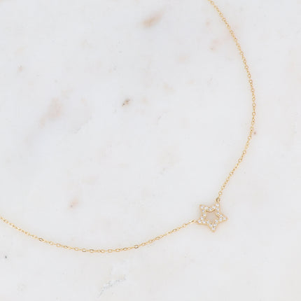 Necklace with small star set with zirconia