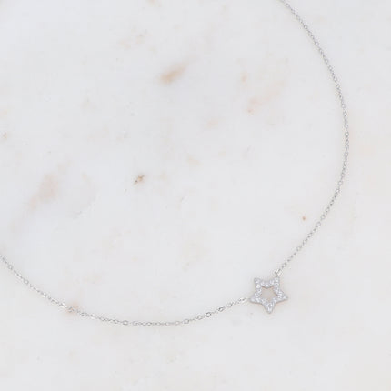 Necklace with small star set with zirconia