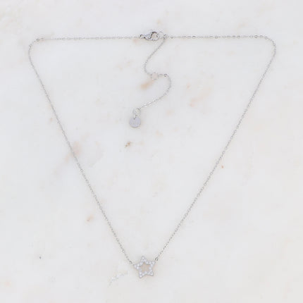 Necklace with small star set with zirconia